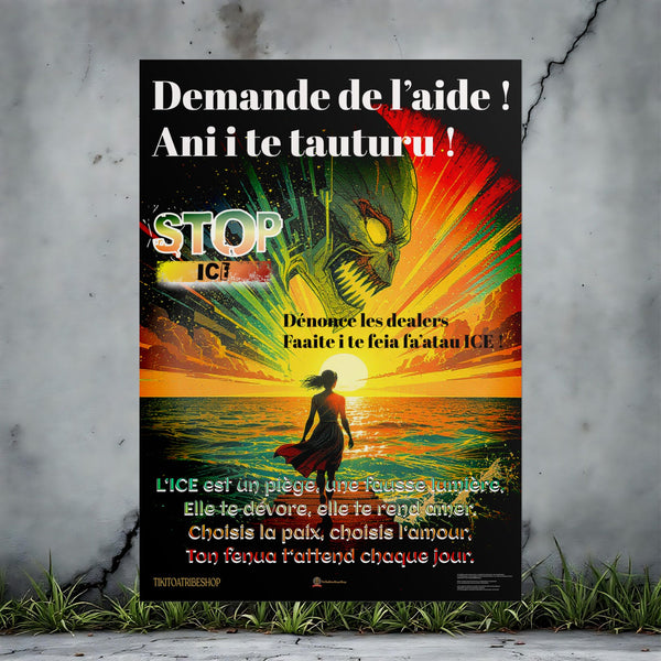 Posters Anti-ICE Polynésie – Affiches de Sensibilisation Contre la Drogue “Paruru i te ora – Brisons les chaînes de l’ICE”