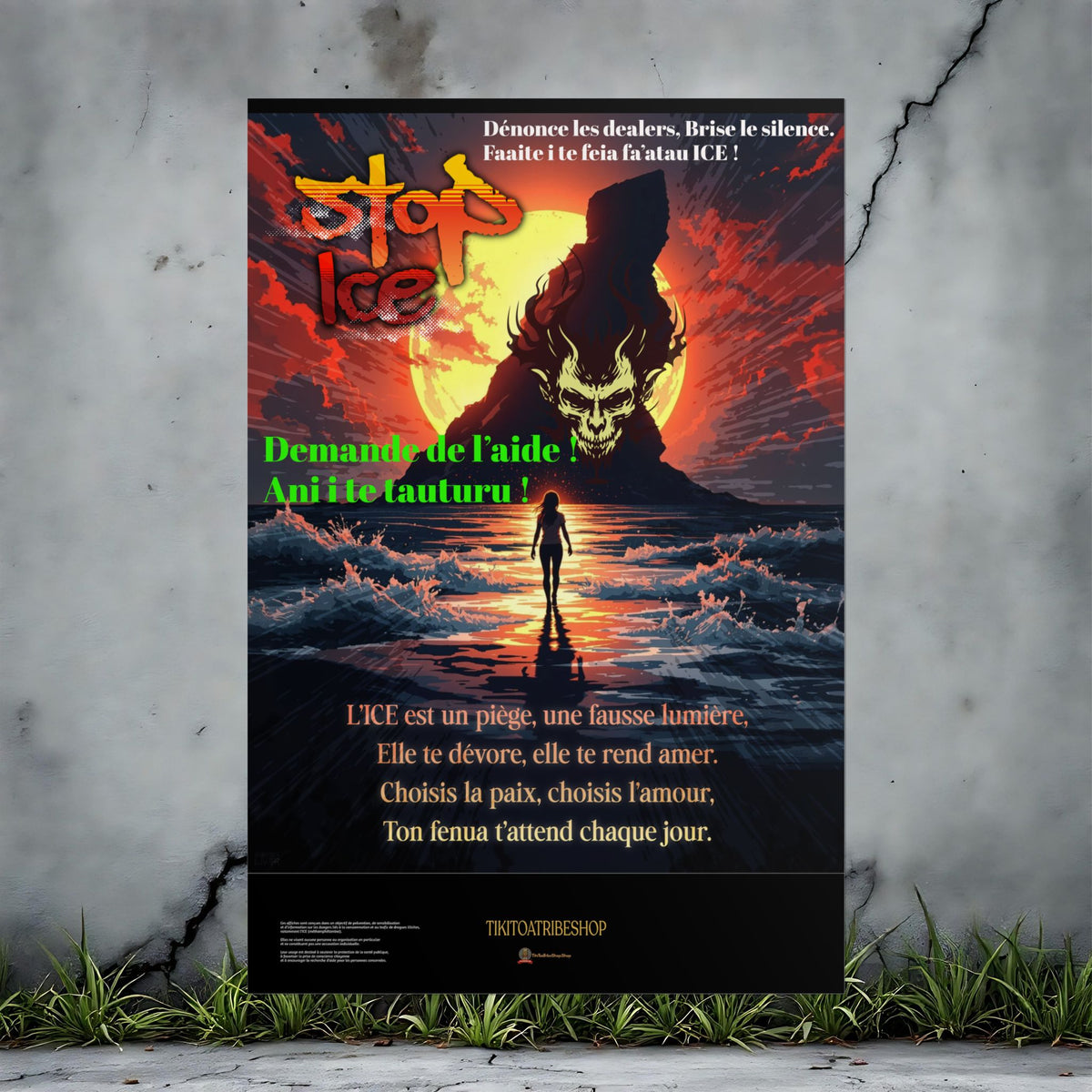 Posters Anti-ICE Polynésie – Affiches de Sensibilisation Contre la Drogue “Paruru i te ora – Brisons les chaînes de l’ICE”