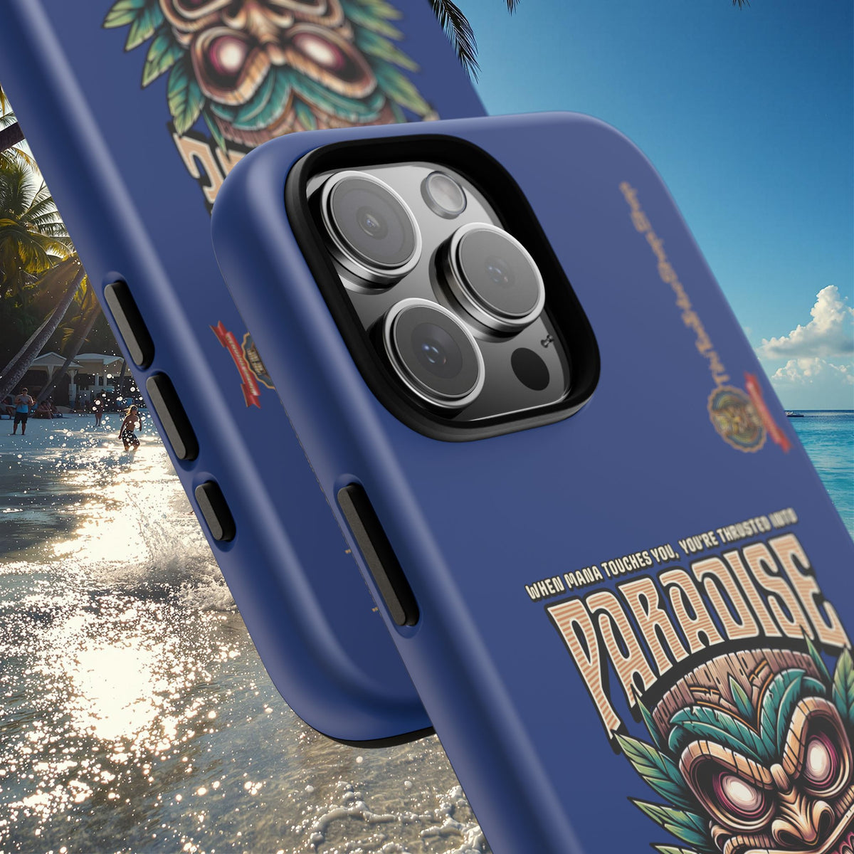 Tahaa – Coque Antichoc Premium « Tiki Féroce » | Design Tribal & Protection Maximale