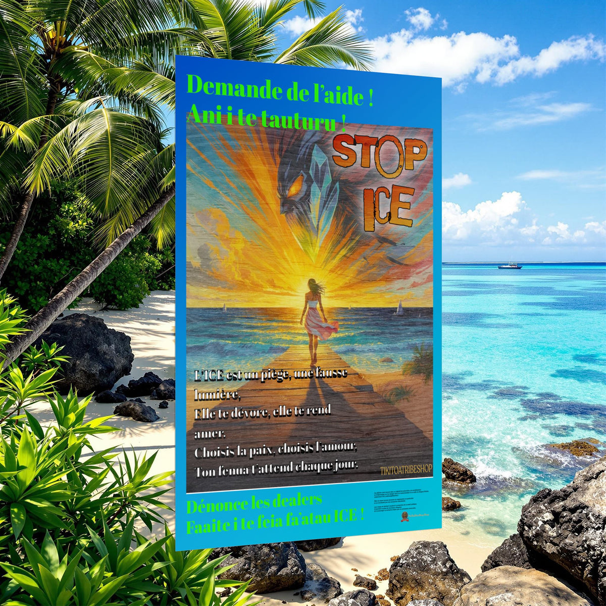 Posters Anti-ICE Polynésie – Affiches de Sensibilisation Contre la Drogue “Paruru i te ora – Brisons les chaînes de l’ICE”