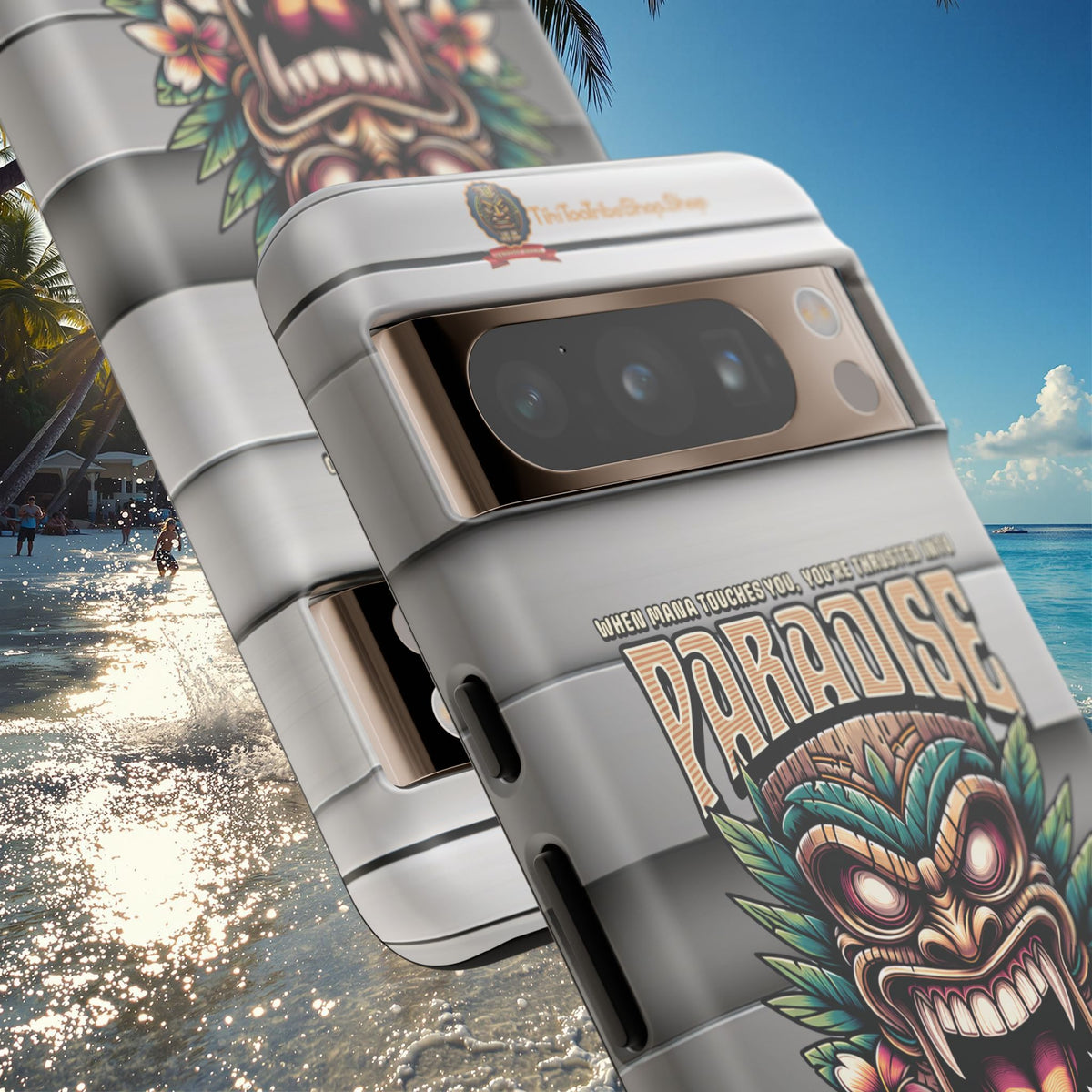 Tahaa – Coque Antichoc Premium « Tiki Féroce » | Design Tribal & Protection Maximale