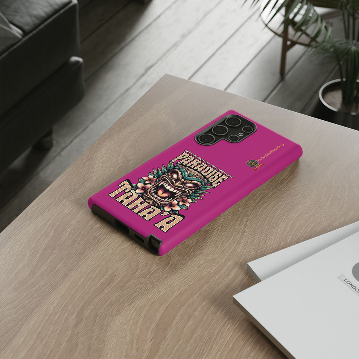 Tahaa – Coque Antichoc Premium « Tiki Féroce » | Design Tribal & Protection Maximale