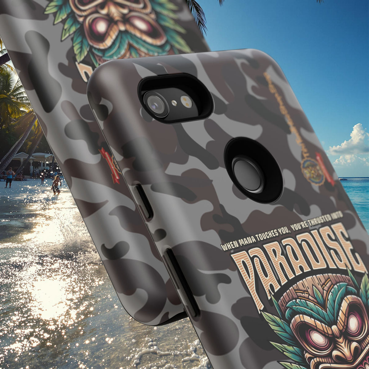 Tahaa – Coque Antichoc Premium « Tiki Féroce » | Design Tribal & Protection Maximale