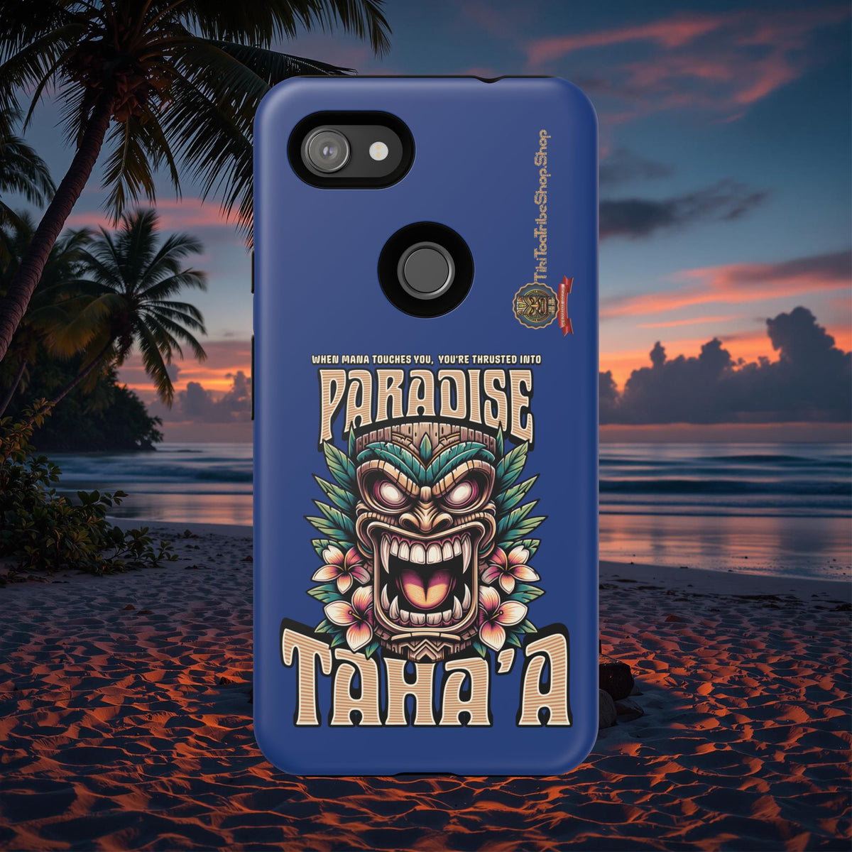 Tahaa – Coque Antichoc Premium « Tiki Féroce » | Design Tribal & Protection Maximale