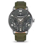 POLICE PL15662XSQS/02 : Montre Quartz Homme 52mm avec Boîtier Acier Gris et Bracelet Cuir Vert