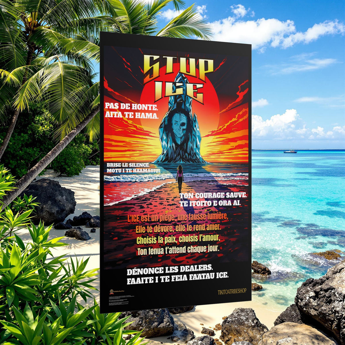Posters Anti-ICE Polynésie – Affiches de Sensibilisation Contre la Drogue “Paruru i te ora – Brisons les chaînes de l’ICE”