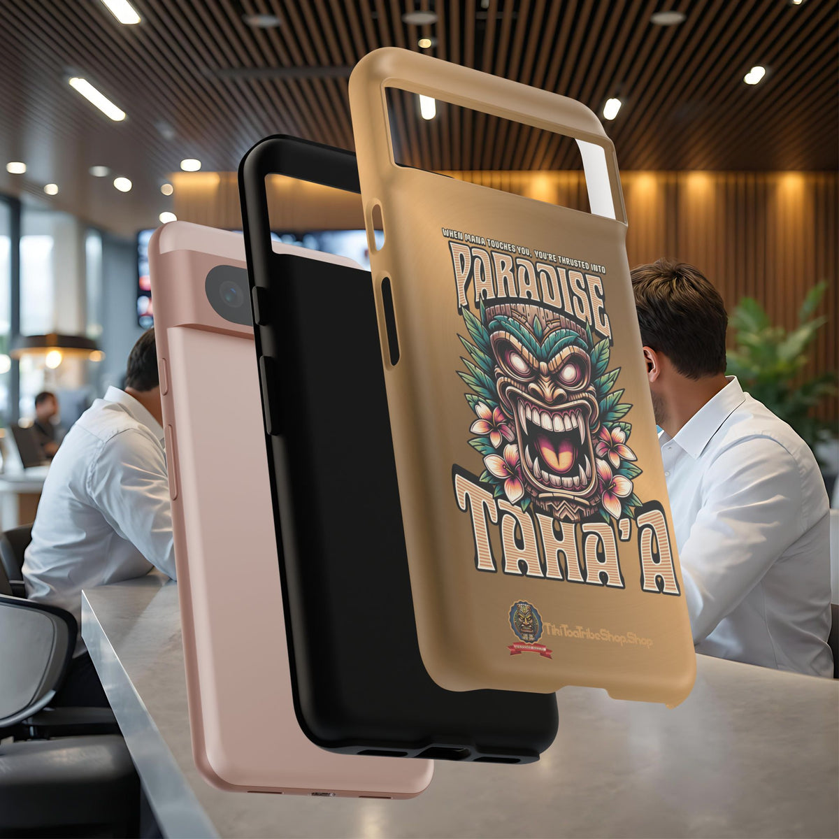 Tahaa – Coque Antichoc Premium « Tiki Féroce » | Design Tribal & Protection Maximale