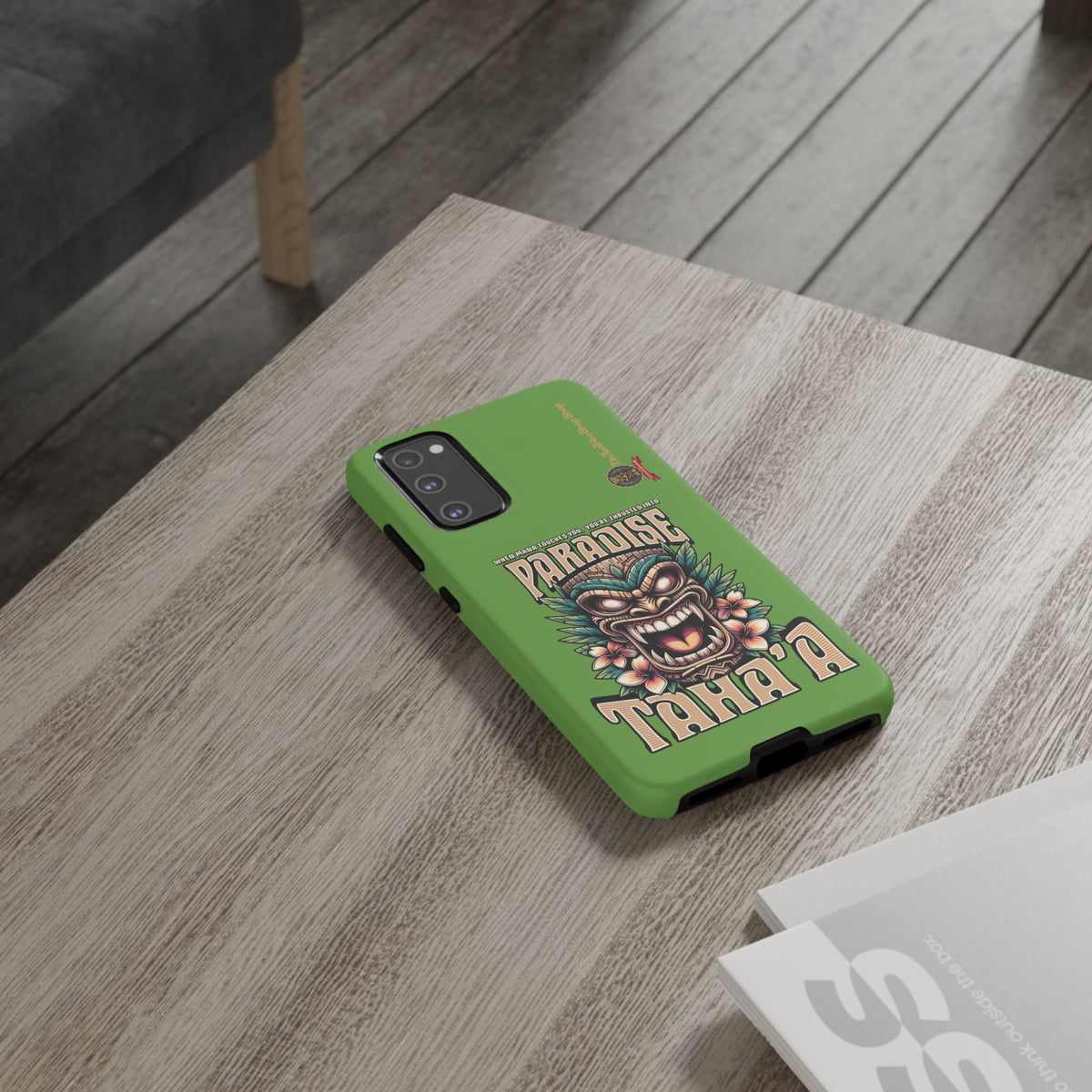 Tahaa – Coque Antichoc Premium « Tiki Féroce » | Design Tribal & Protection Maximale
