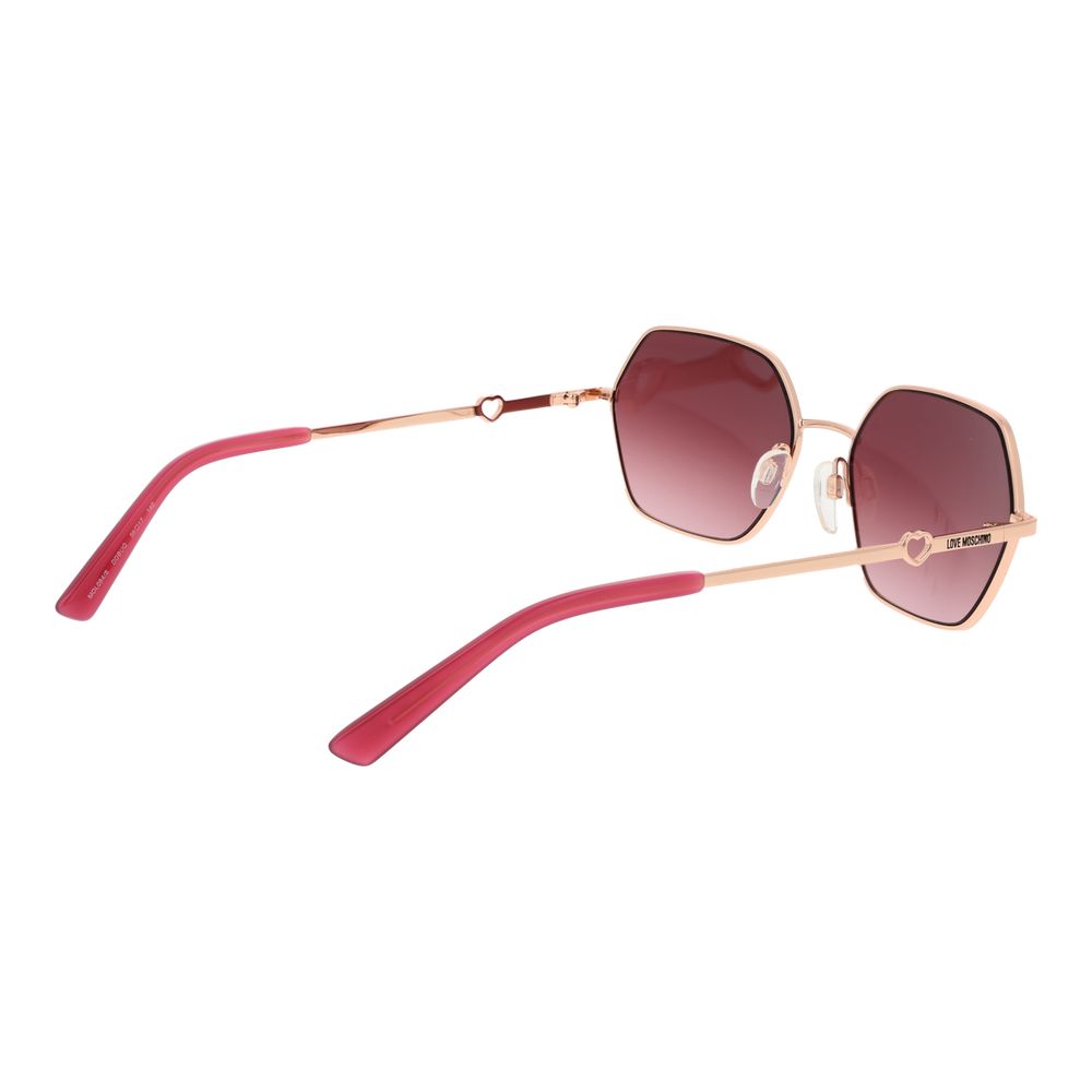 LOVE MOSCHINO, Lunettes de Soleil Hexagonales Rose Gold