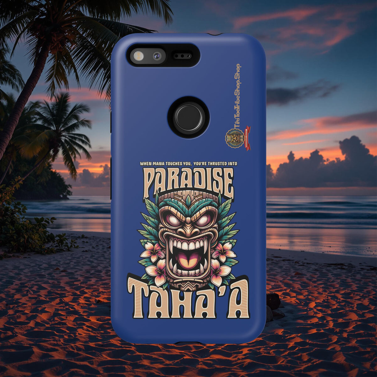 Tahaa – Coque Antichoc Premium « Tiki Féroce » | Design Tribal & Protection Maximale