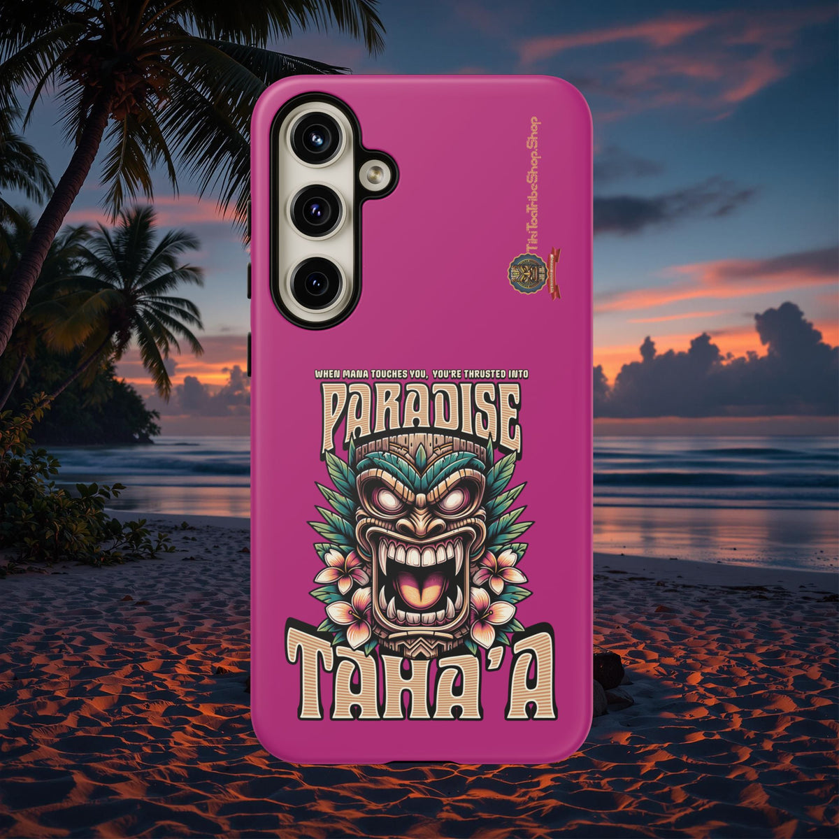 Tahaa – Coque Antichoc Premium « Tiki Féroce » | Design Tribal & Protection Maximale