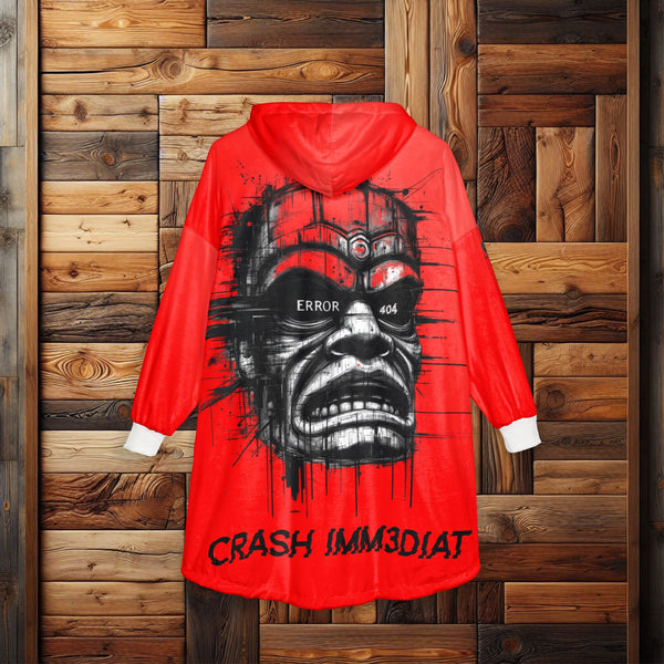Tiki Glitch &amp; Error Hooded Fleece Blanket