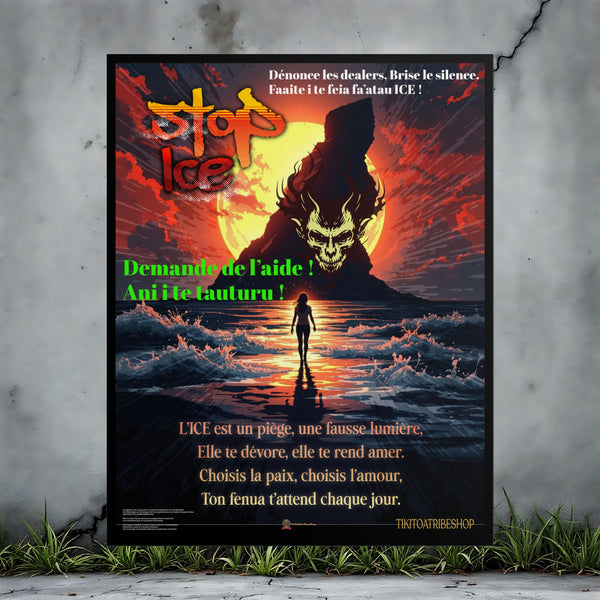 Posters Anti-ICE Polynésie – Affiches de Sensibilisation Contre la Drogue “Paruru i te ora – Brisons les chaînes de l’ICE”