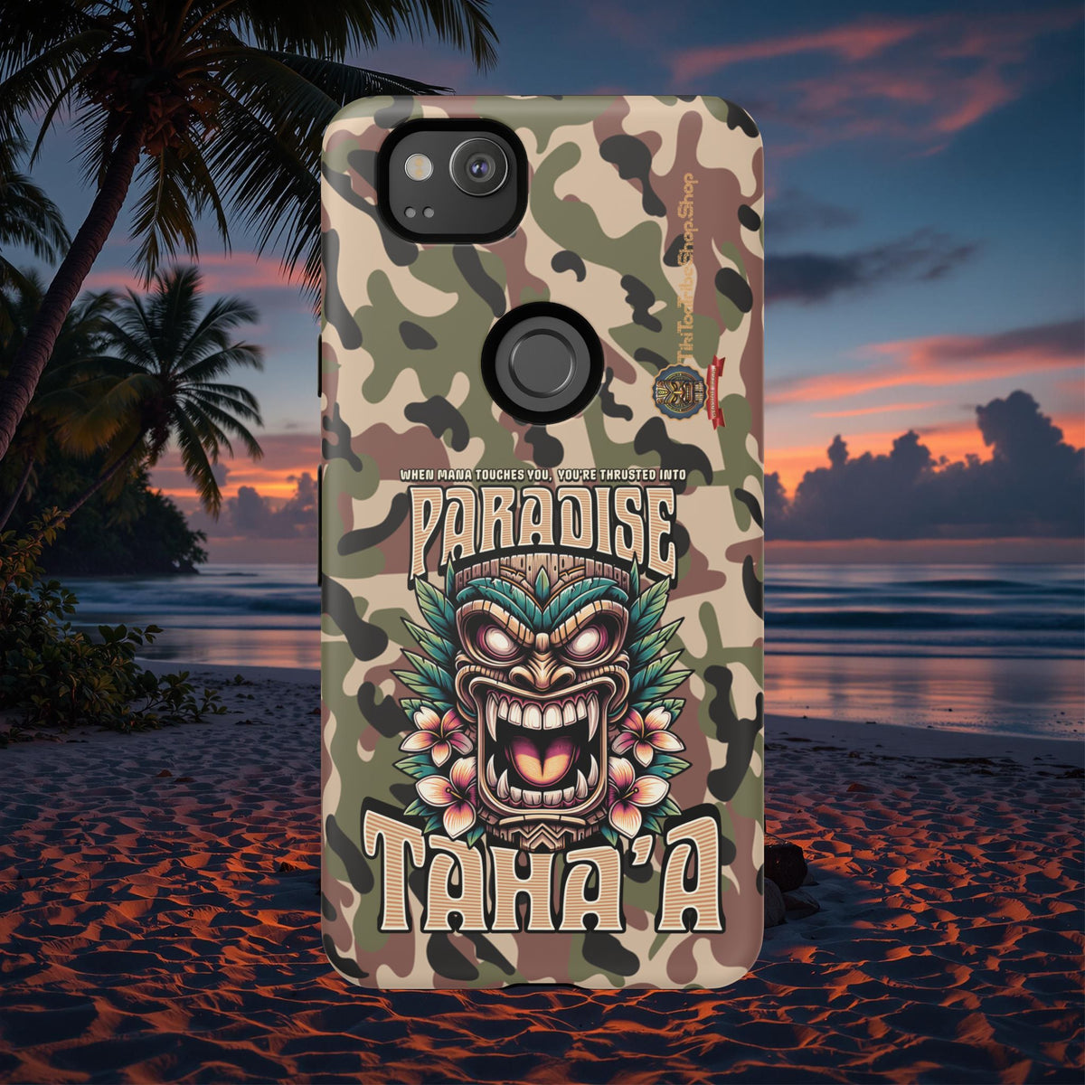 Tahaa – Coque Antichoc Premium « Tiki Féroce » | Design Tribal & Protection Maximale