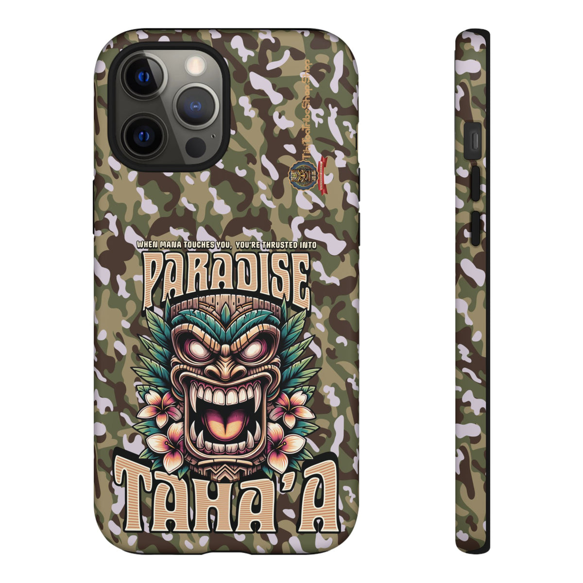 Tahaa – Coque Antichoc Premium « Tiki Féroce » | Design Tribal & Protection Maximale