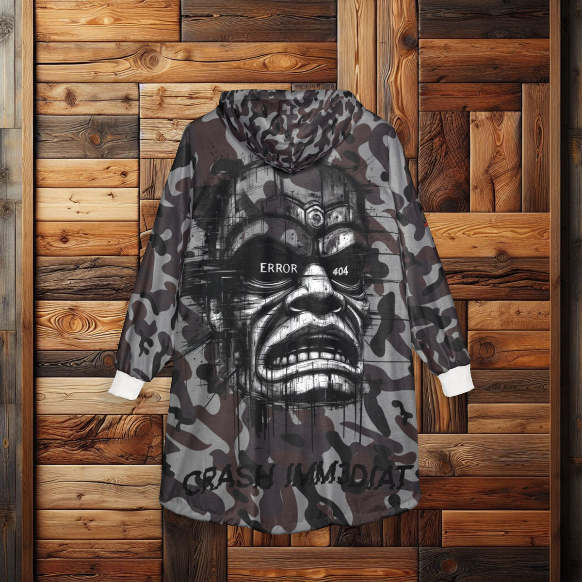 Tiki Glitch &amp; Error Hooded Fleece Blanket