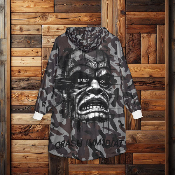 Tiki Glitch &amp; Error Hooded Fleece Blanket