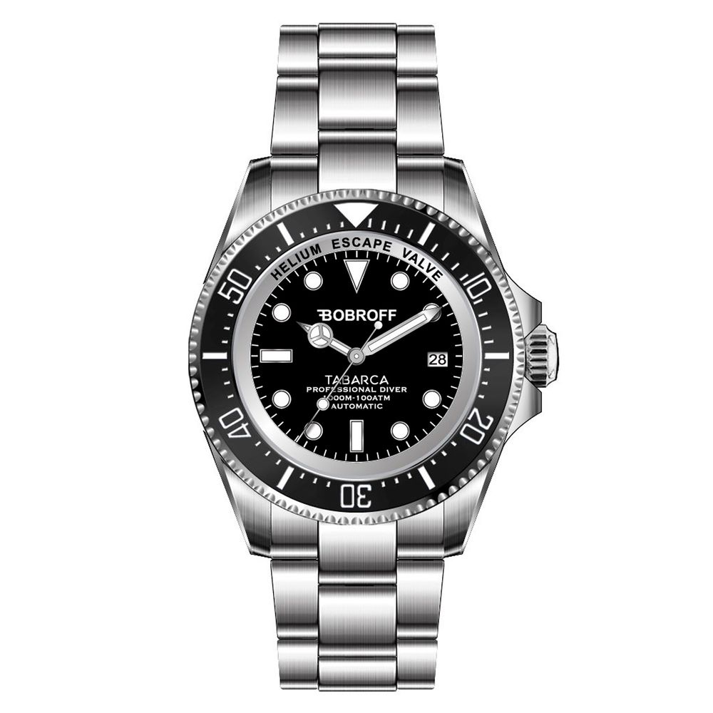 BOBROFF "Tabarca Professional Diver" Gray Automatic Diving Watch 1000M - Men, Women.