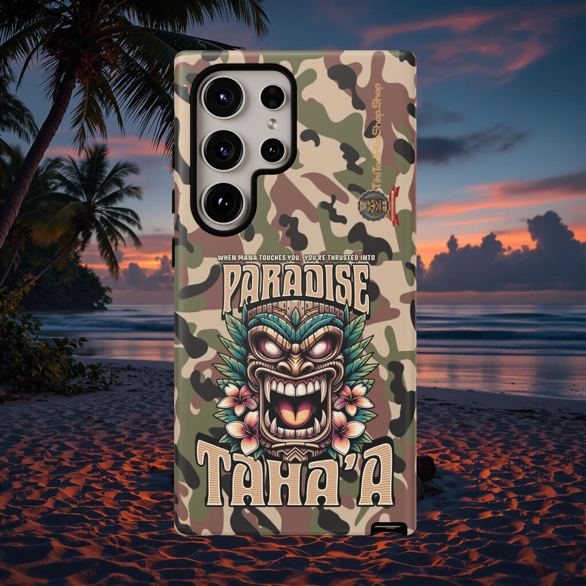 Tahaa – Coque Antichoc Premium « Tiki Féroce » | Design Tribal & Protection Maximale