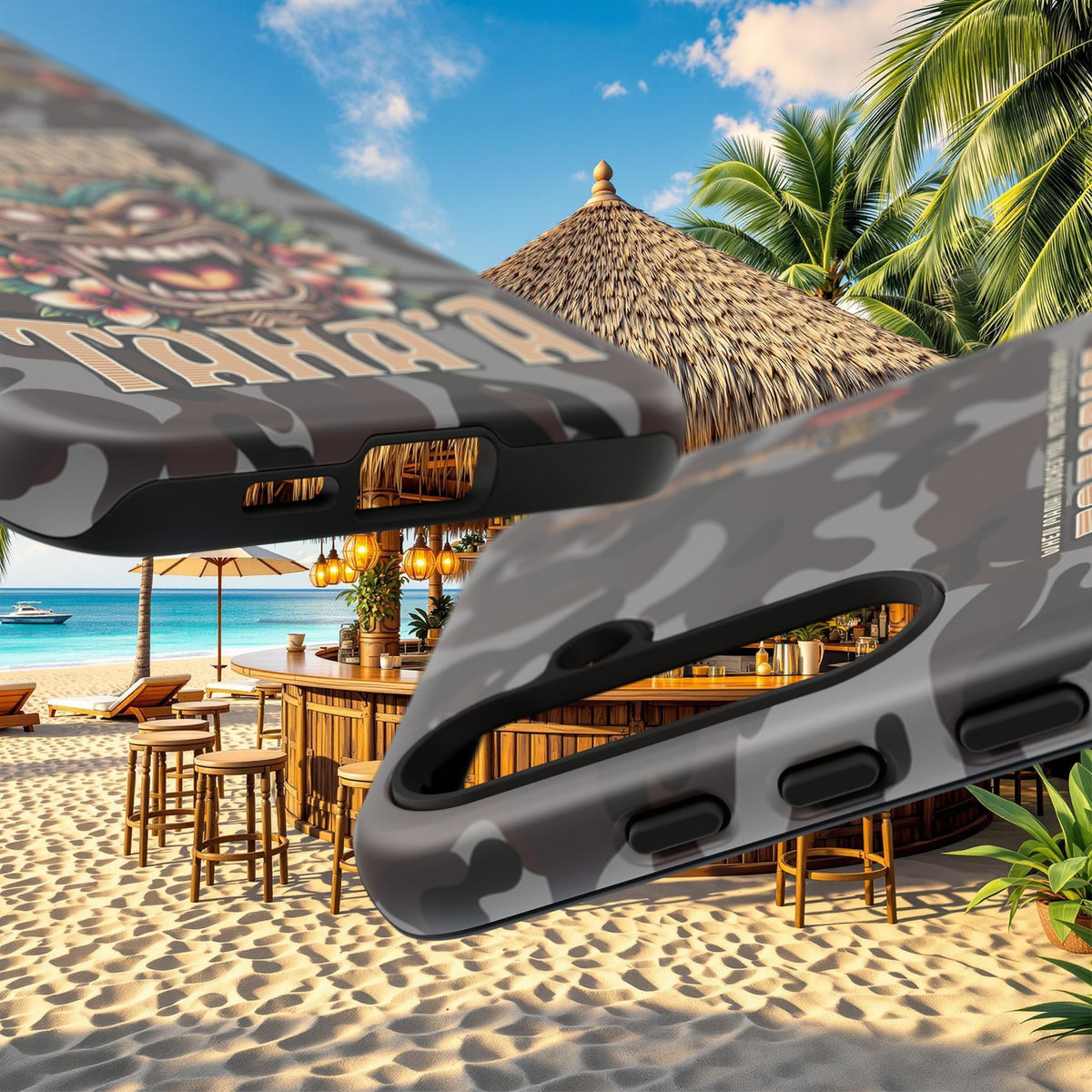 Tahaa – Coque Antichoc Premium « Tiki Féroce » | Design Tribal & Protection Maximale