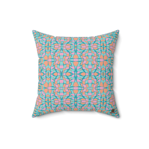 Géométrique Abstrait :  Corail Turquoise Déco