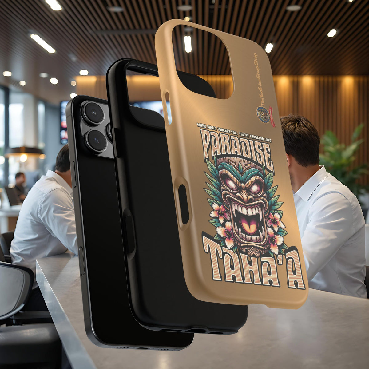 Tahaa – Coque Antichoc Premium « Tiki Féroce » | Design Tribal & Protection Maximale