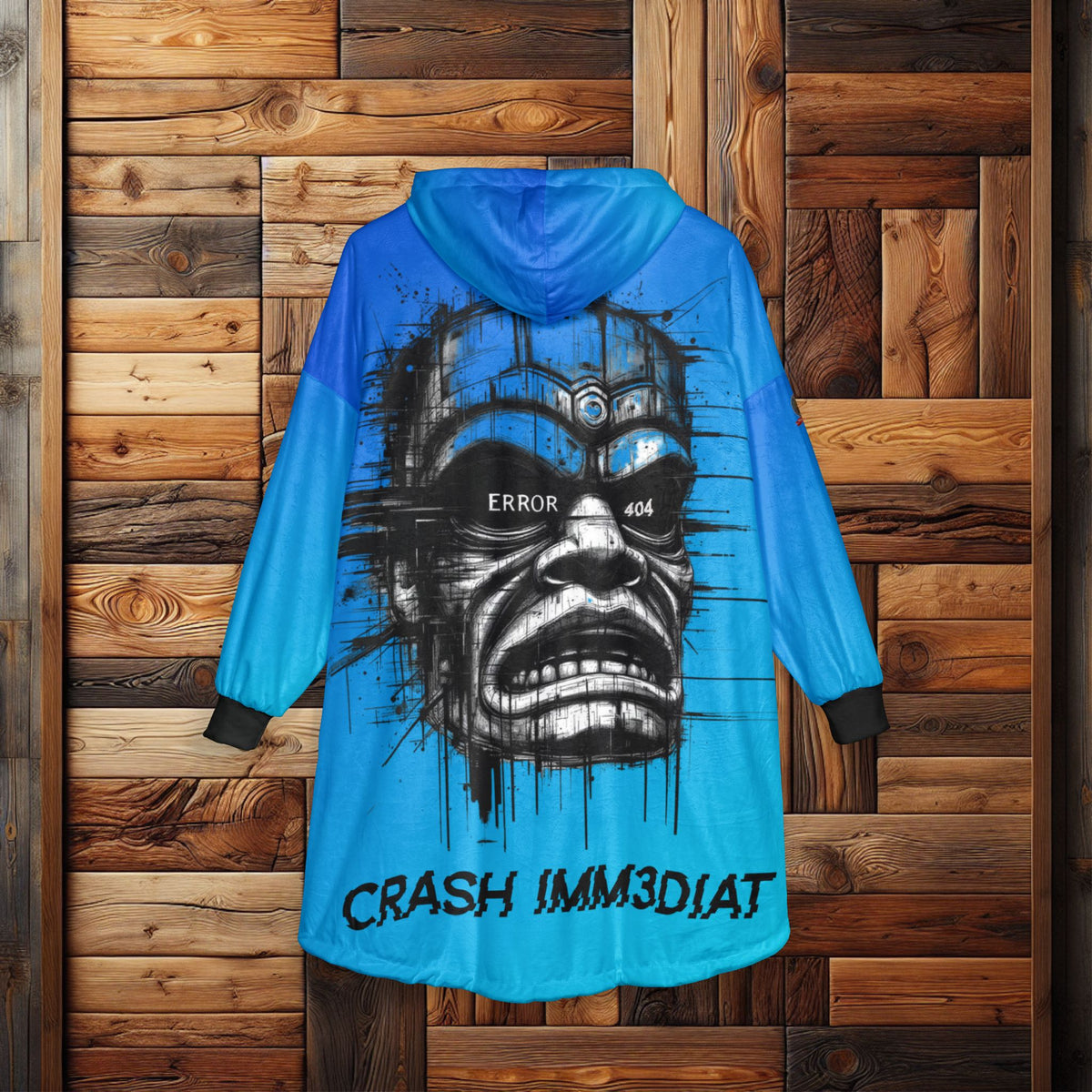 Tiki Glitch &amp; Error Hooded Fleece Blanket
