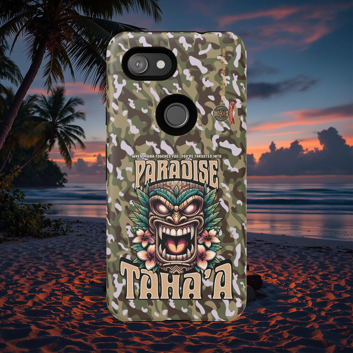 Tahaa – Coque Antichoc Premium « Tiki Féroce » | Design Tribal & Protection Maximale