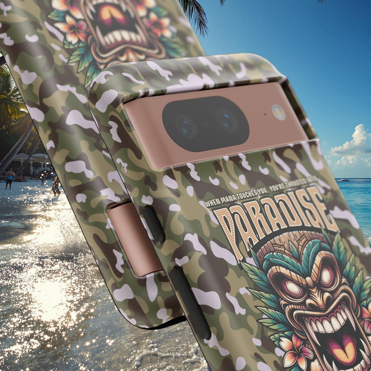 Tahaa – Coque Antichoc Premium « Tiki Féroce » | Design Tribal & Protection Maximale