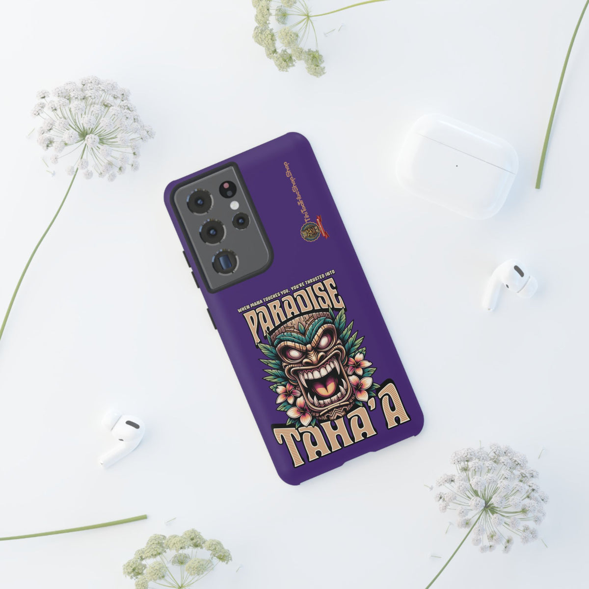 Tahaa – Coque Antichoc Premium « Tiki Féroce » | Design Tribal & Protection Maximale