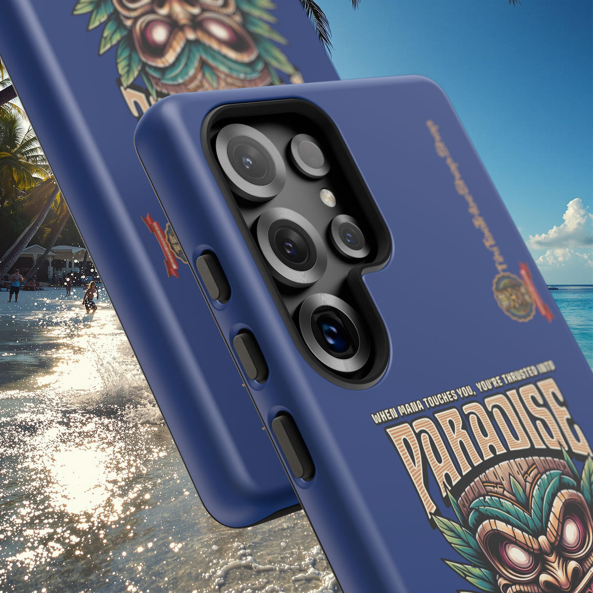 Tahaa – Coque Antichoc Premium « Tiki Féroce » | Design Tribal & Protection Maximale
