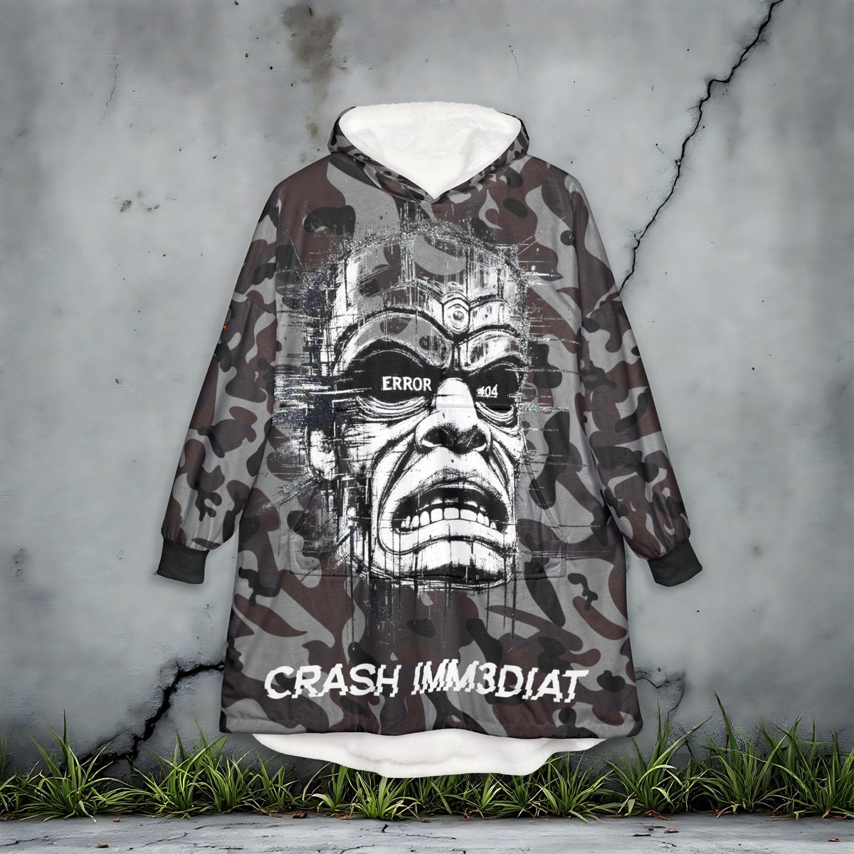 Tiki Glitch &amp; Error Hooded Fleece Blanket