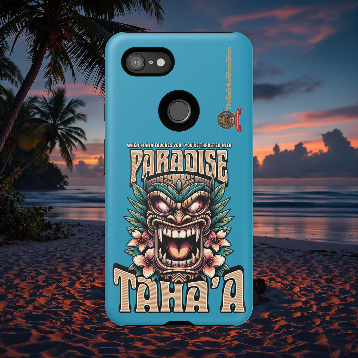 Tahaa – Coque Antichoc Premium « Tiki Féroce » | Design Tribal & Protection Maximale