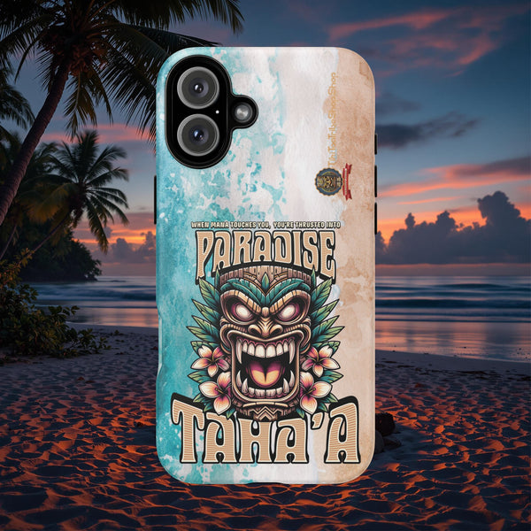 Tahaa – Coque Antichoc Premium « Tiki Féroce » | Design Tribal & Protection Maximale