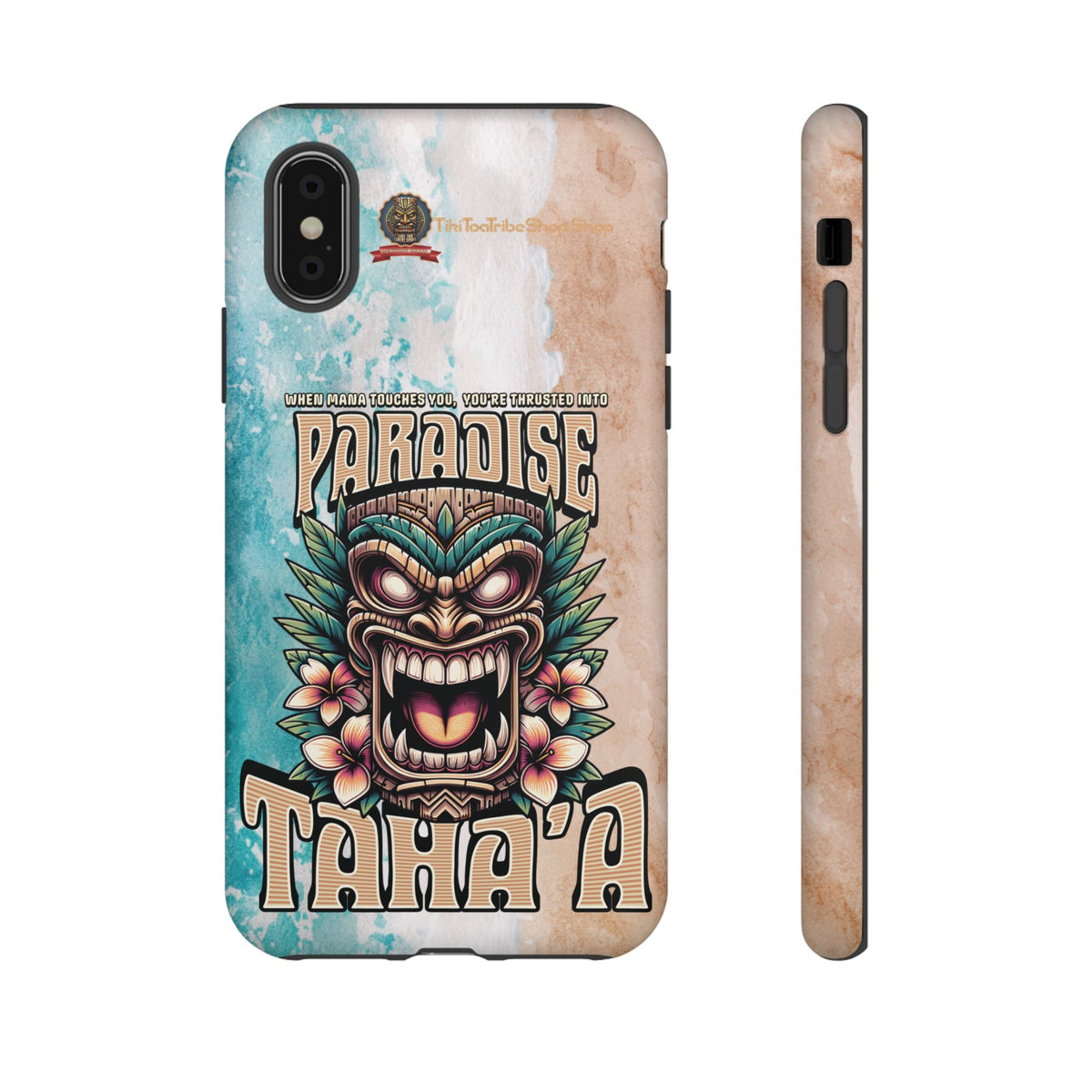 Tahaa – Coque Antichoc Premium « Tiki Féroce » | Design Tribal & Protection Maximale