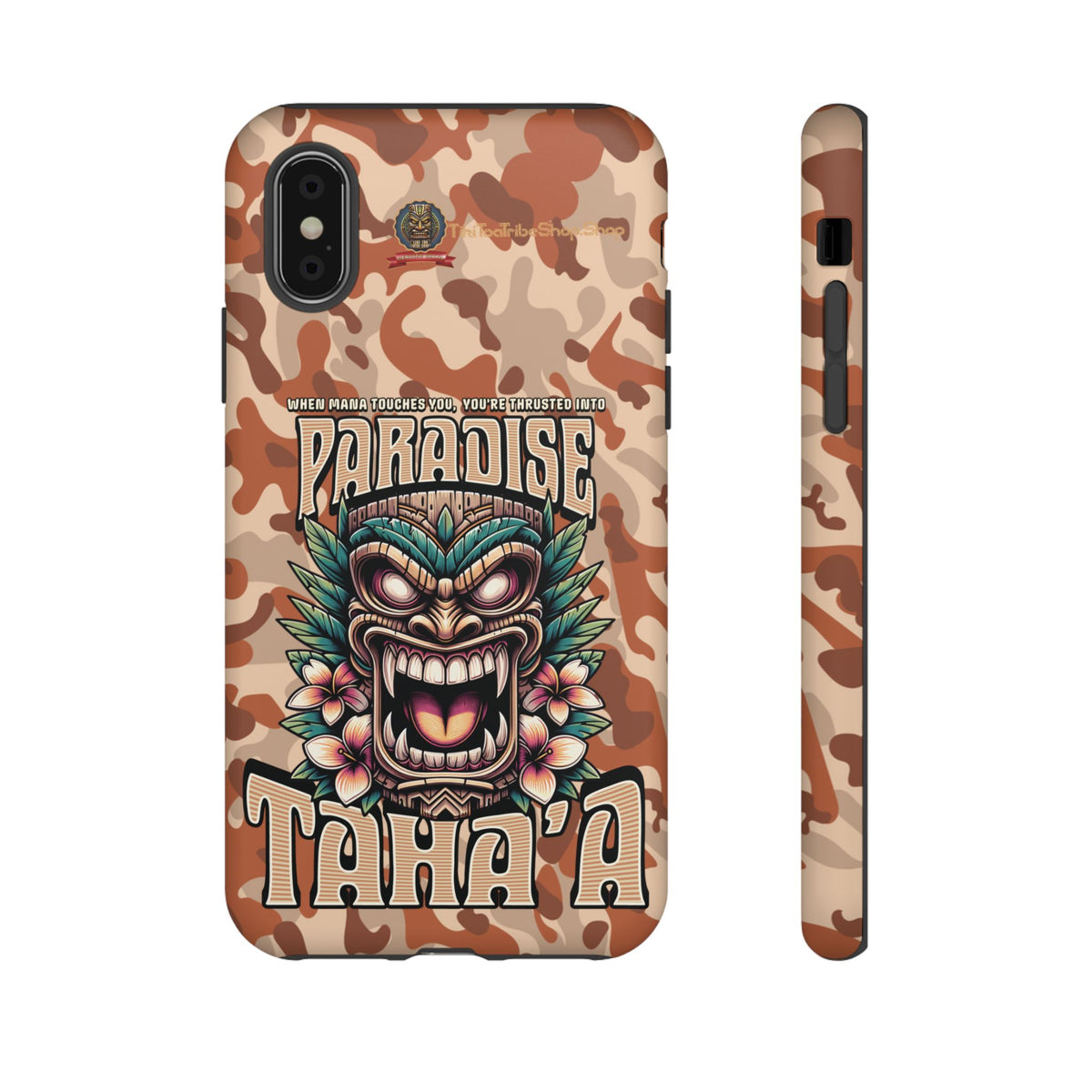 Tahaa – Coque Antichoc Premium « Tiki Féroce » | Design Tribal & Protection Maximale