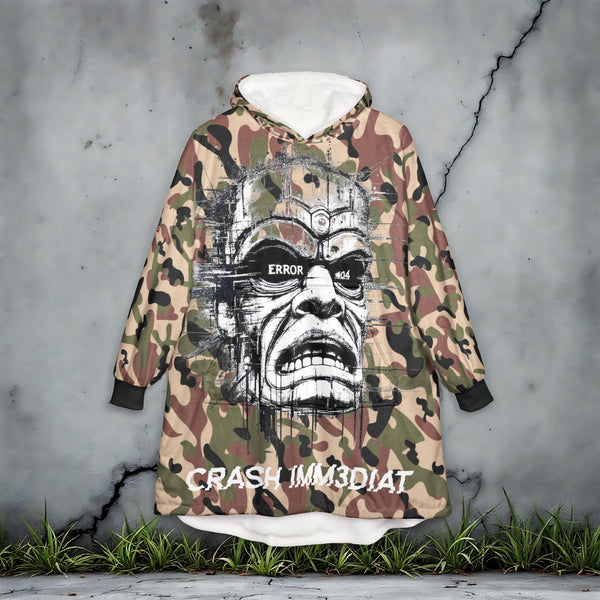 Tiki Glitch &amp; Error Hooded Fleece Blanket