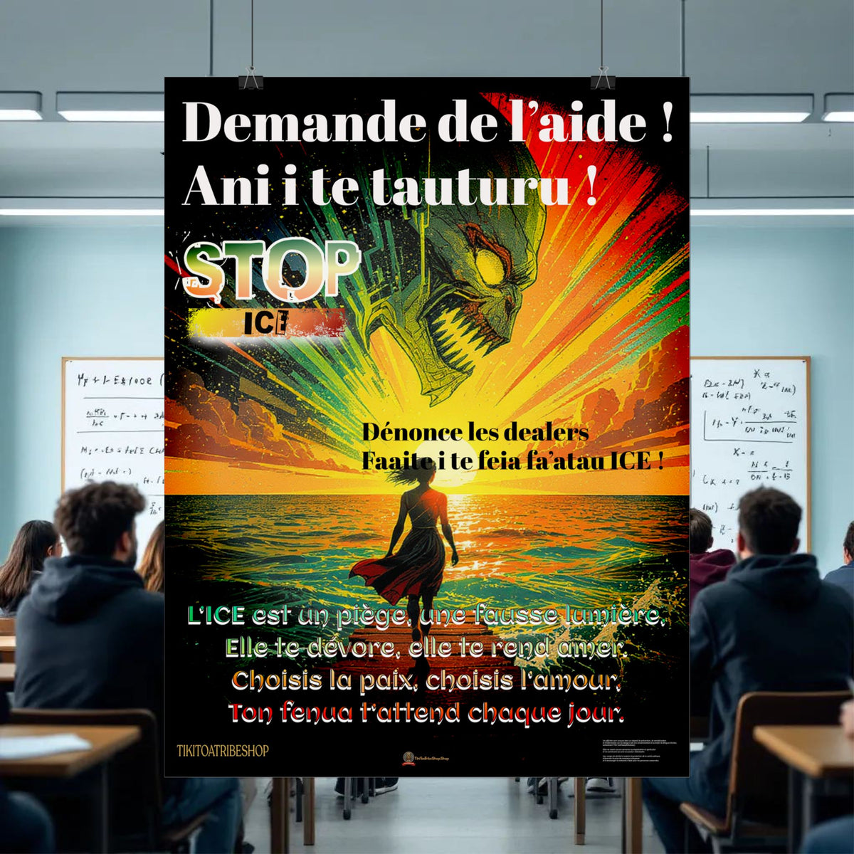 Posters Anti-ICE Polynésie – Affiches de Sensibilisation Contre la Drogue “Paruru i te ora – Brisons les chaînes de l’ICE”