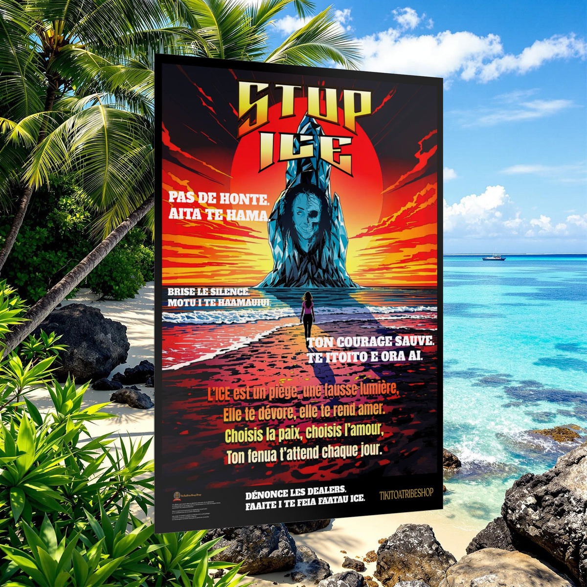 Posters Anti-ICE Polynésie – Affiches de Sensibilisation Contre la Drogue “Paruru i te ora – Brisons les chaînes de l’ICE”