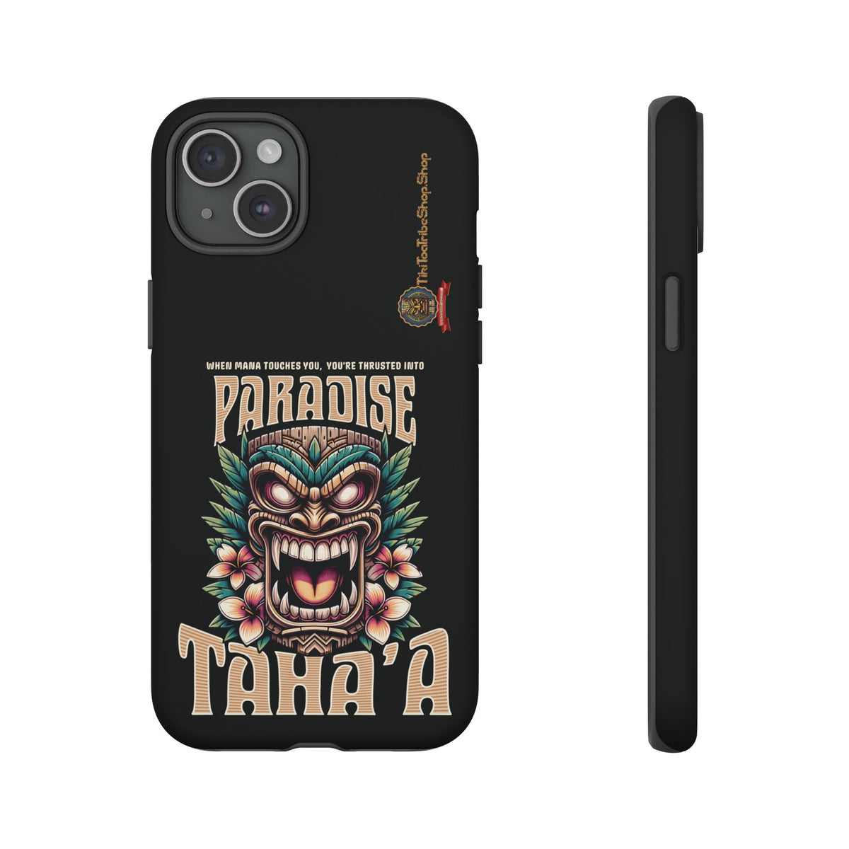 Tahaa – Coque Antichoc Premium « Tiki Féroce » | Design Tribal & Protection Maximale