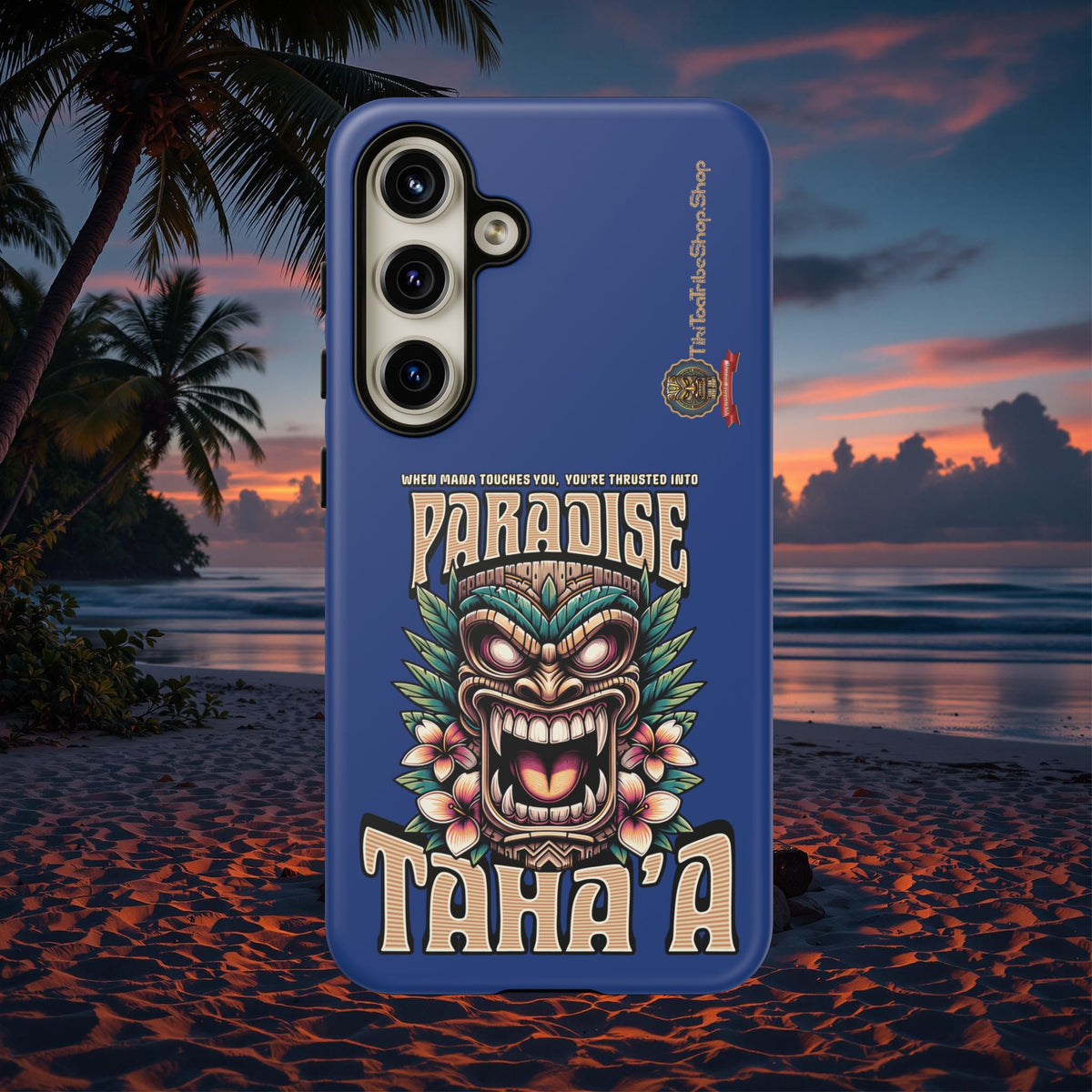 Tahaa – Coque Antichoc Premium « Tiki Féroce » | Design Tribal & Protection Maximale