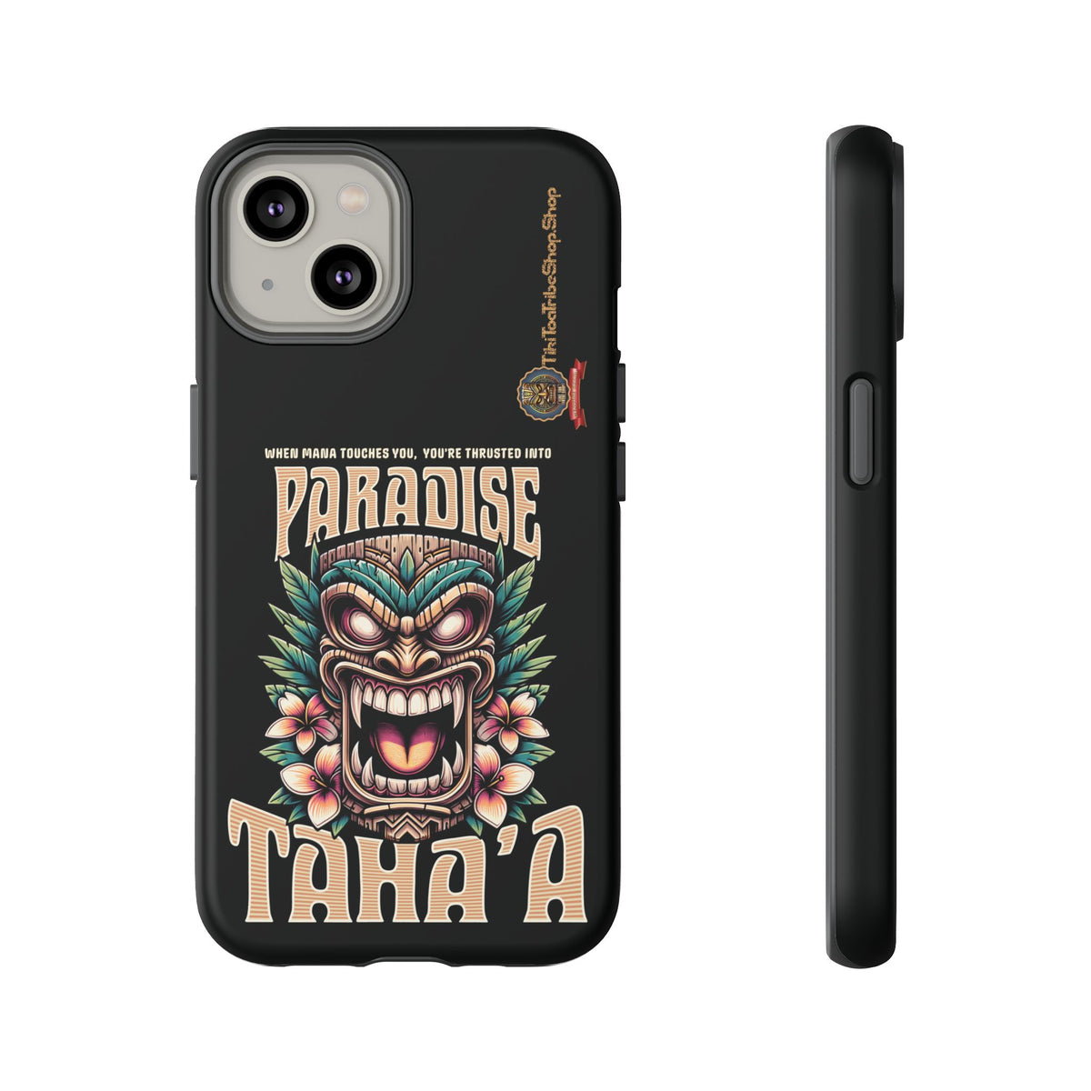 Tahaa – Coque Antichoc Premium « Tiki Féroce » | Design Tribal & Protection Maximale