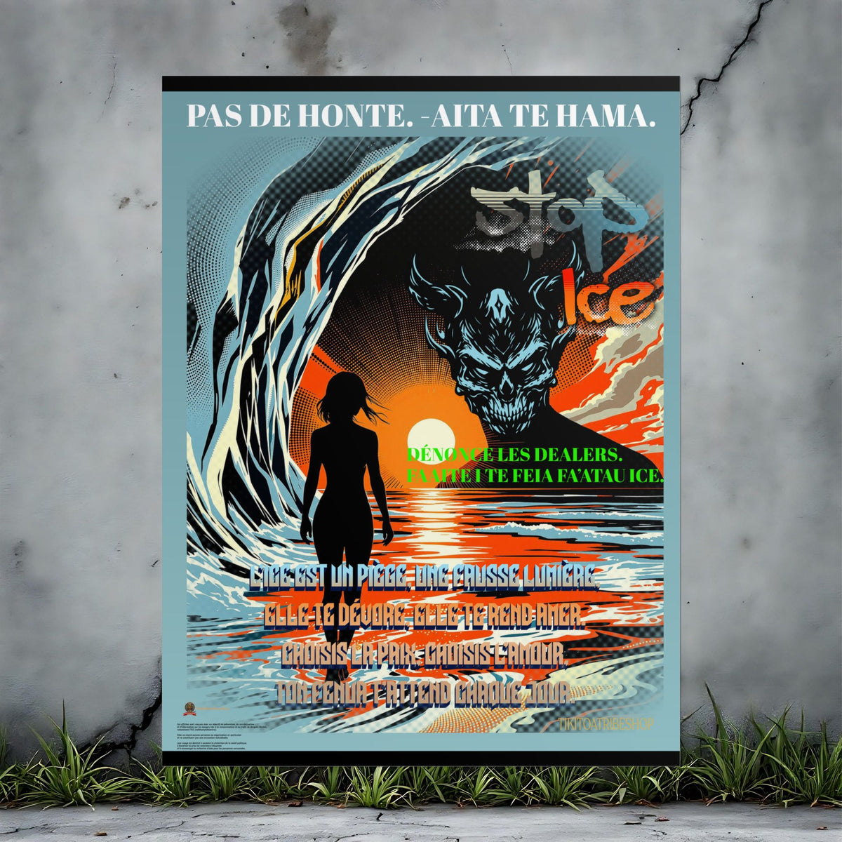 Posters Anti-ICE Polynésie – Affiches de Sensibilisation Contre la Drogue “Paruru i te ora – Brisons les chaînes de l’ICE”