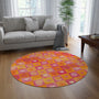 Tapis Rond, Amour, Paix et Fleurs