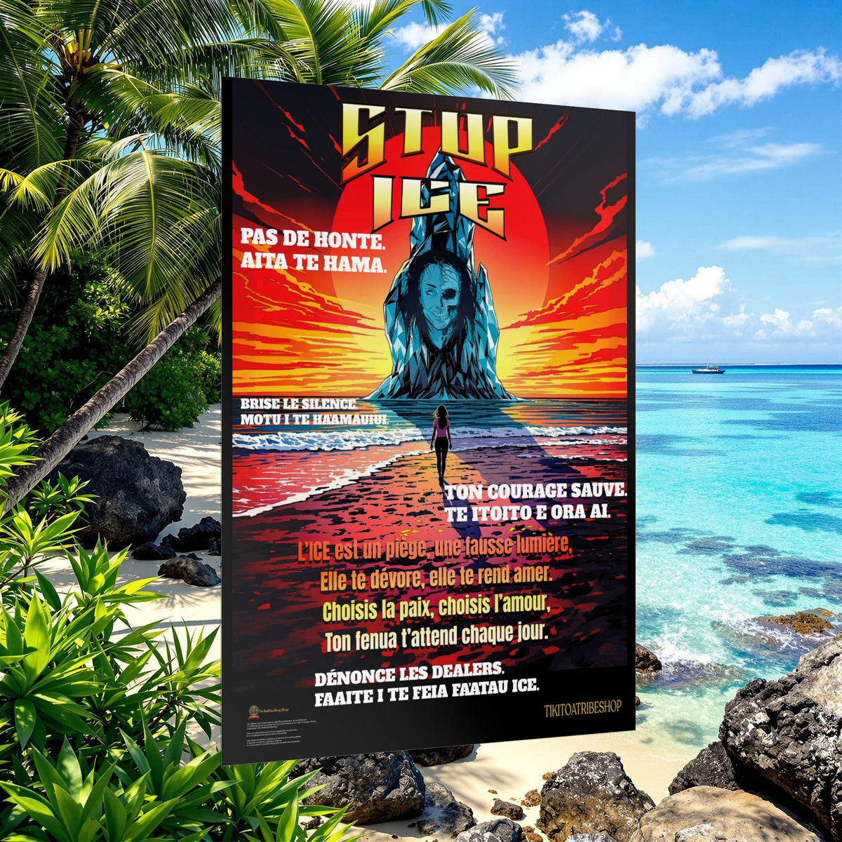 Posters Anti-ICE Polynésie – Affiches de Sensibilisation Contre la Drogue “Paruru i te ora – Brisons les chaînes de l’ICE”