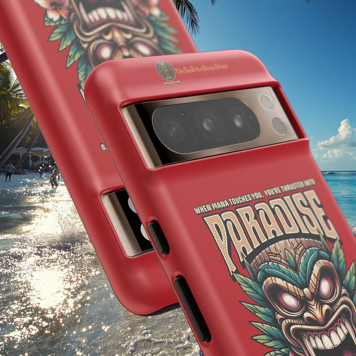 Tahaa – Coque Antichoc Premium « Tiki Féroce » | Design Tribal & Protection Maximale