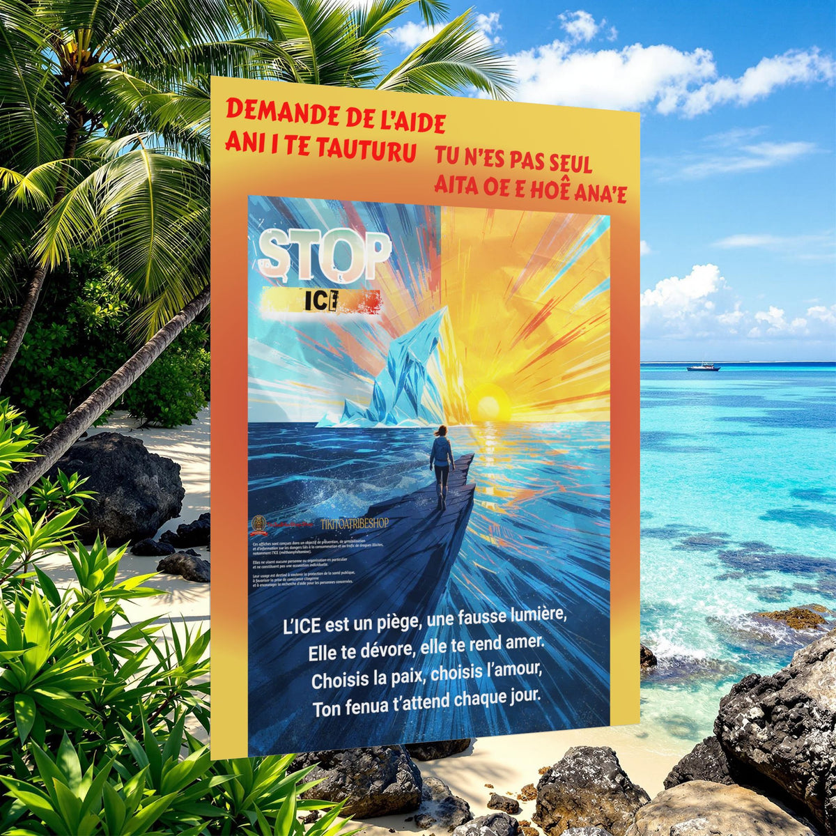 Posters Anti-ICE Polynésie – Affiches de Sensibilisation Contre la Drogue “Paruru i te ora – Brisons les chaînes de l’ICE”