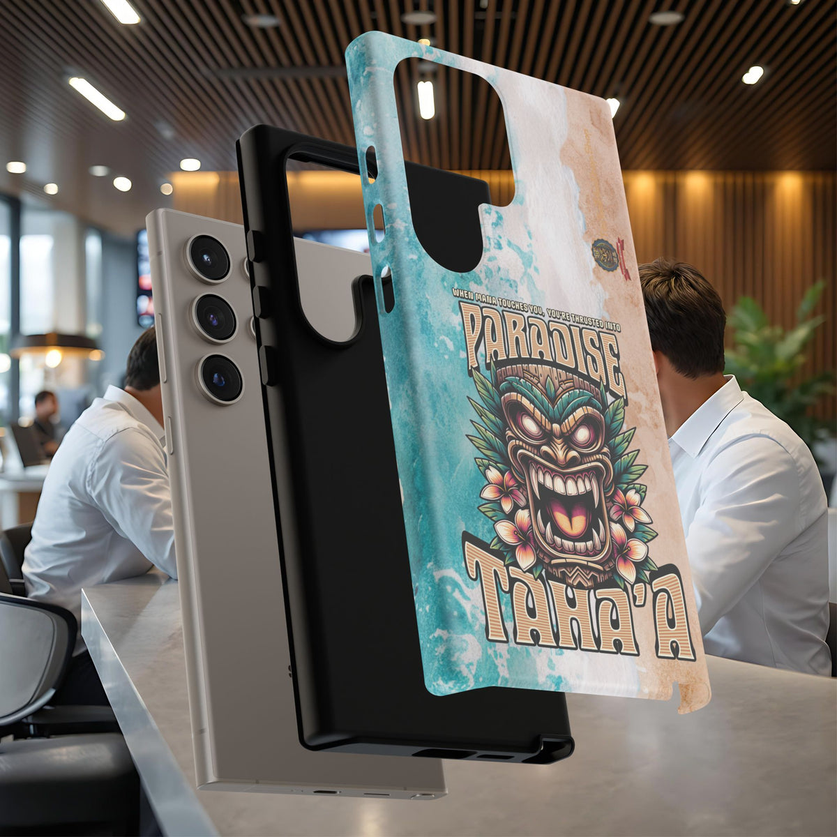 Tahaa – Coque Antichoc Premium « Tiki Féroce » | Design Tribal & Protection Maximale