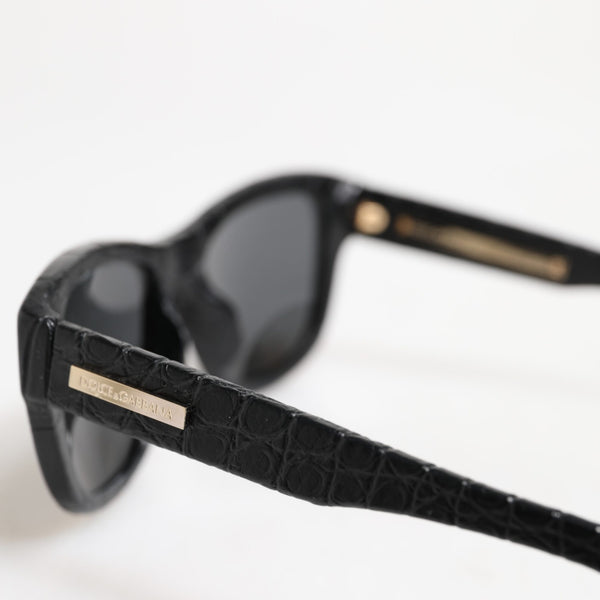 Dolce &amp; Gabbana Black Leather Frame DG4177 Tinted Lens Sunglasses