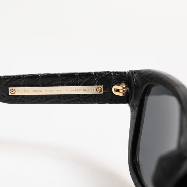 Dolce &amp; Gabbana Black Leather Frame DG4177 Tinted Lens Sunglasses